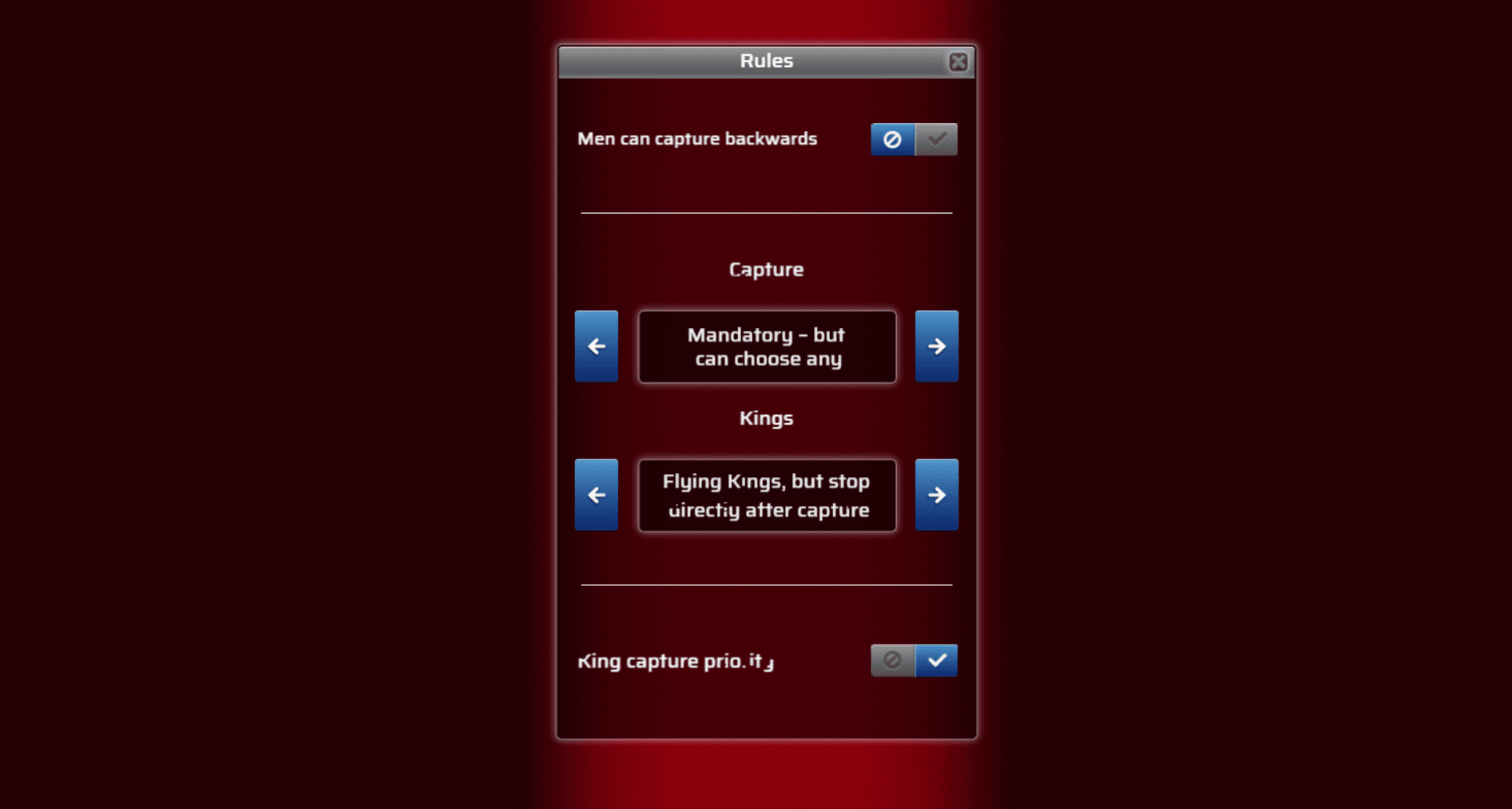 Checkers Legend win screen